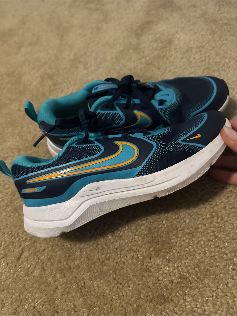 Nike Teal, Navy & Yellow Athletic Sneakers